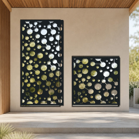 ABS-11 abstract geometric laser cut metal panel mockup