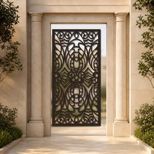 ABS-36 ornamental abstract laser cut metal panel mockup