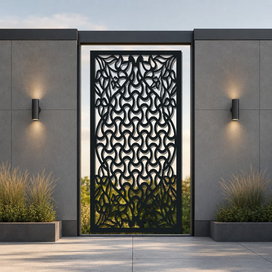 ABS-37 organic abstract laser cut metal panel mockup