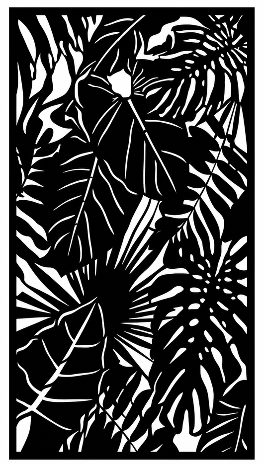 Botanical CNC Panel BOT-34 | Laser Cut DXF File