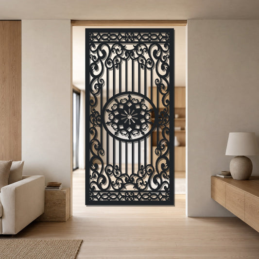 ABS-38 circular ornamental laser cut metal panel mockup