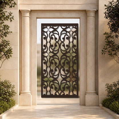 ABS-39 scrollwork abstract laser cut metal panel mockup