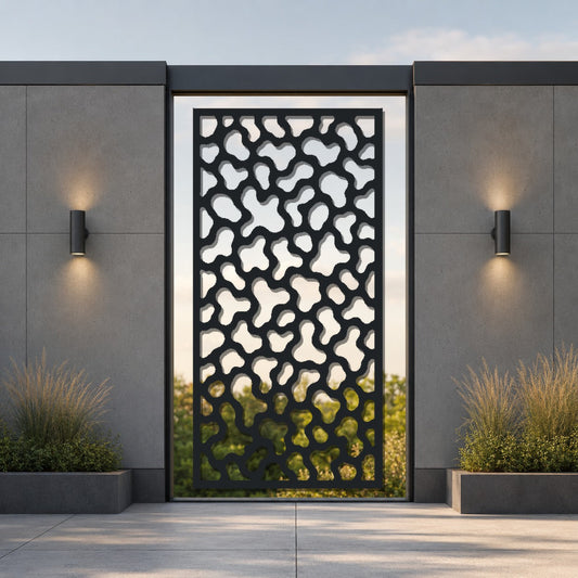 ABS-41 organic cell abstract laser cut metal panel mockup
